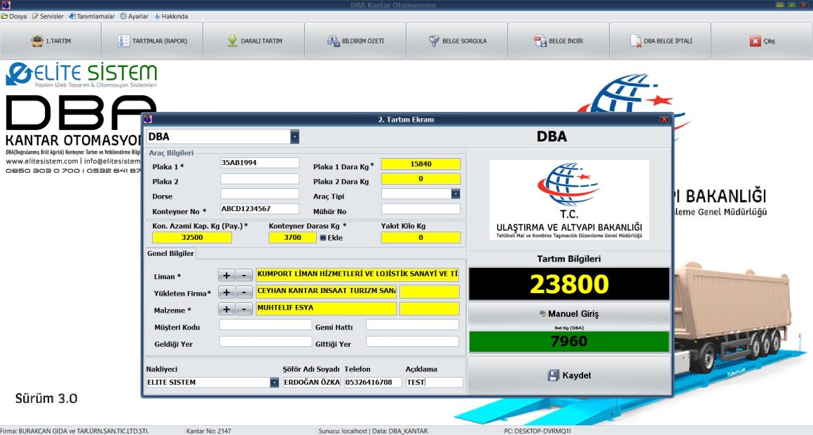 DBA Kantar Programı DBA Kantar Programı
