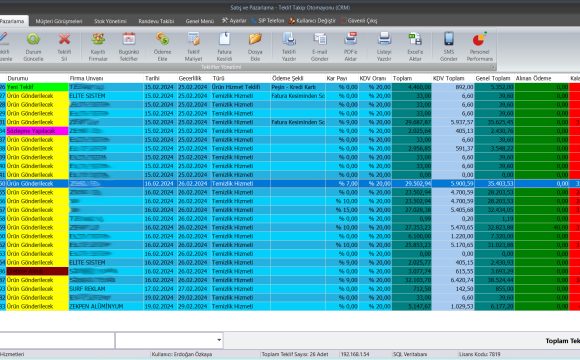Teklif Takip Programı Teklif Takip Programı
